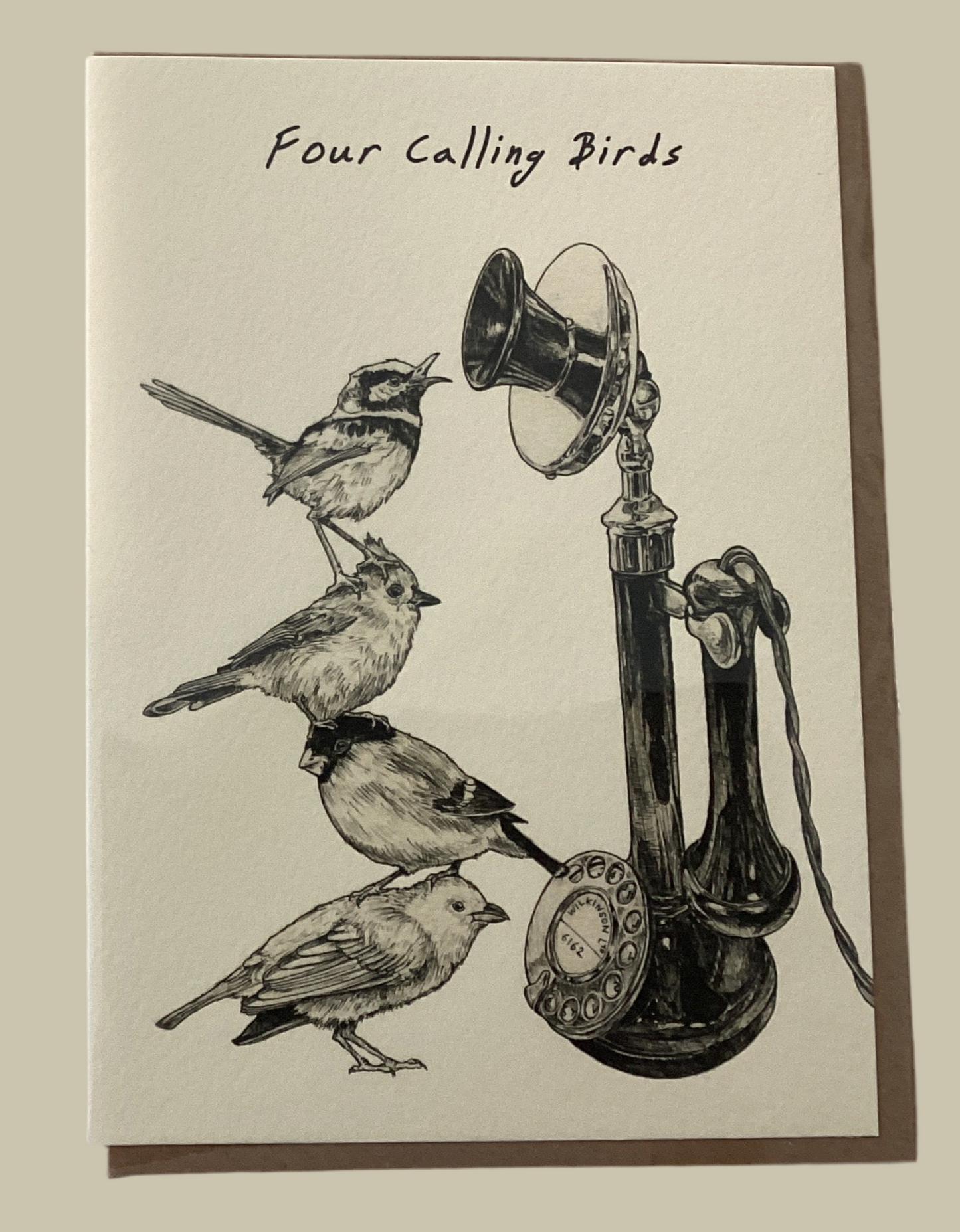 Card - Four Calling Birds - Bewilderbeest