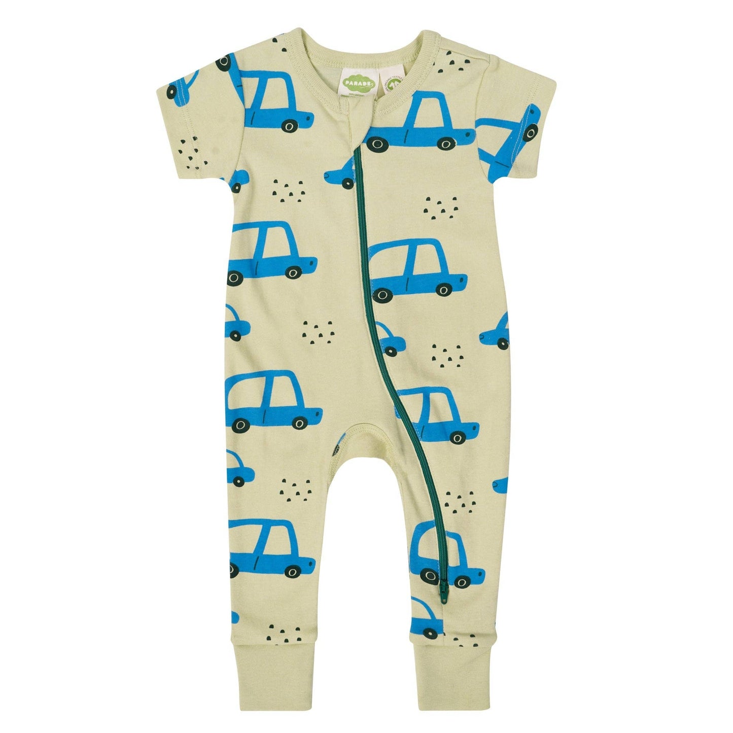 Signature Print '2-Way' Zip Romper - Short Sleeve
