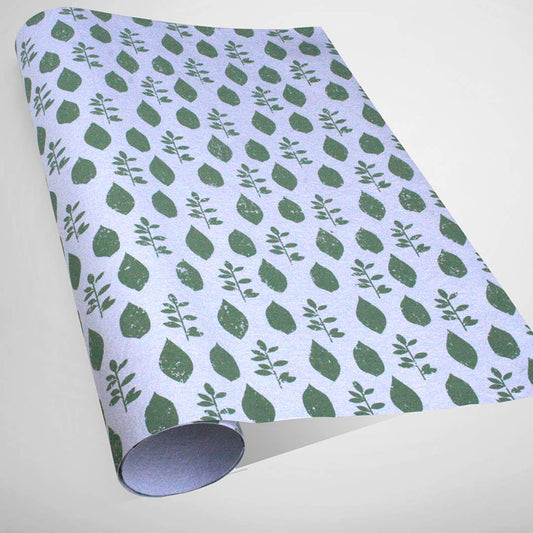 Leaf Print | Cotton Handmade Paper | Flat & Roll