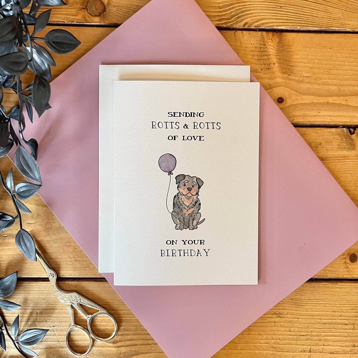 Birthday – “Rotts of Love” Punny Rottweiler Dog Card