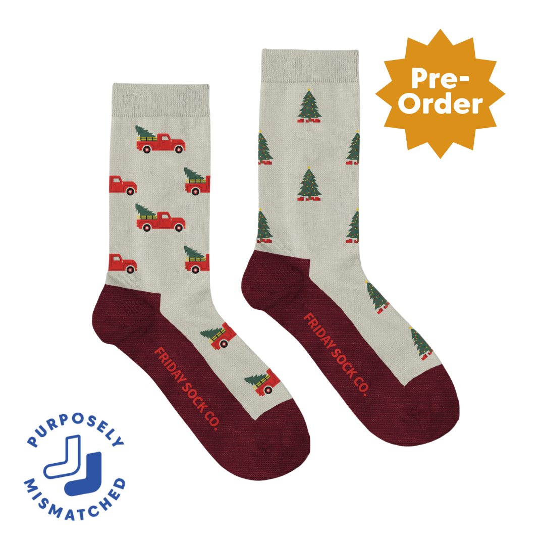 Men’s Christmas Truck Merino Wool Socks - Outdoor Gift