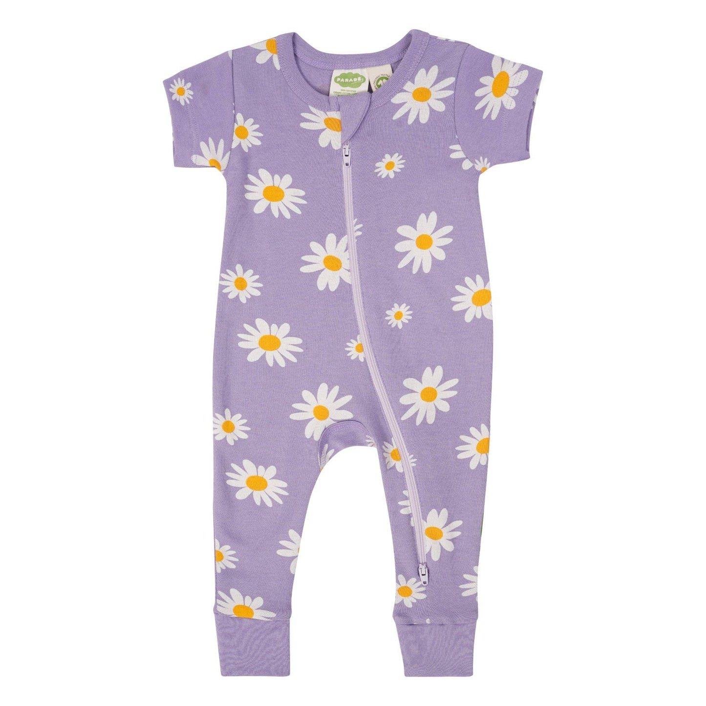Signature Print '2-Way' Zip Romper - Short Sleeve