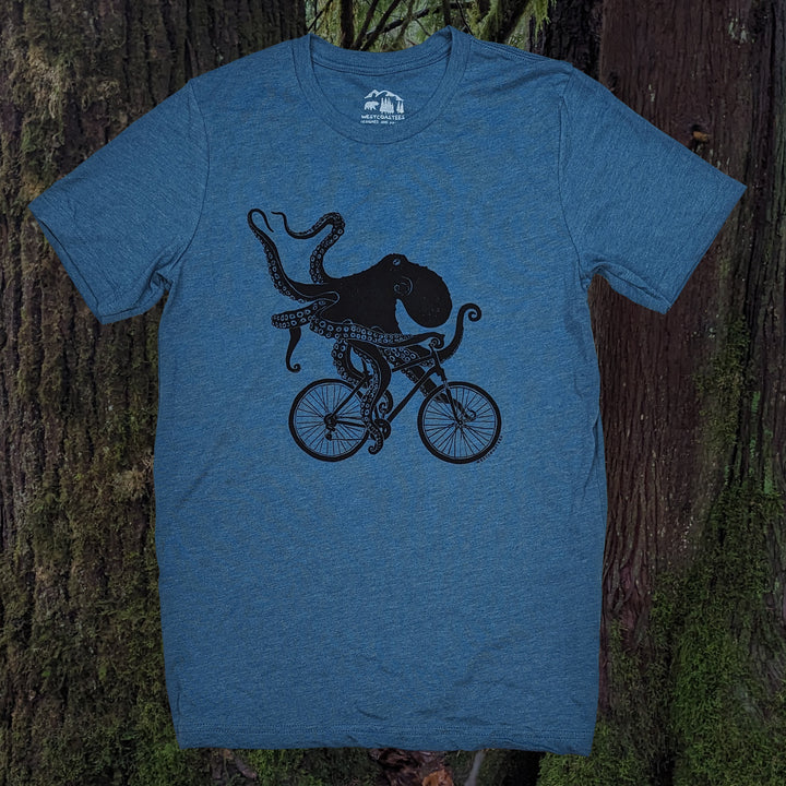 Biking Octopus unisex t-shirt