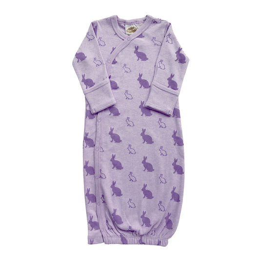 Baby Organic Gown - Bunnies/Purple - Parade