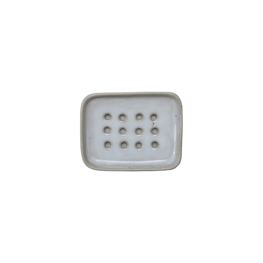 Stoneware Soap Dish White