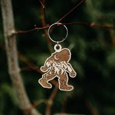 Wood Carved West Coast Key Chain
