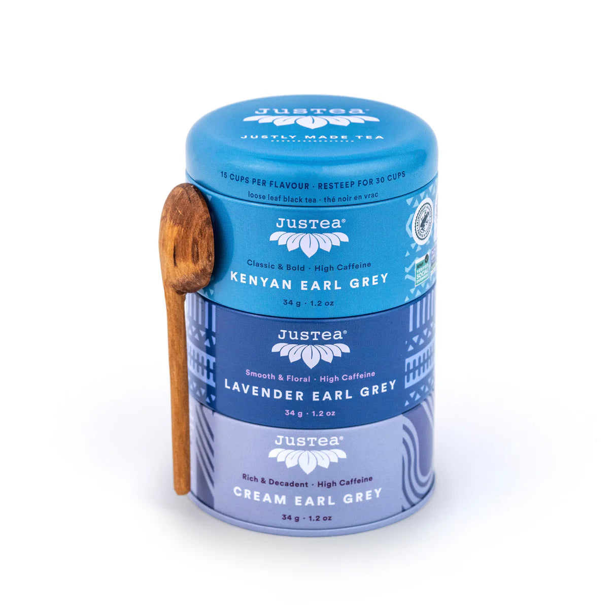 Earl Grey tea trio tin & scoop - Organic Fair trade Black tea