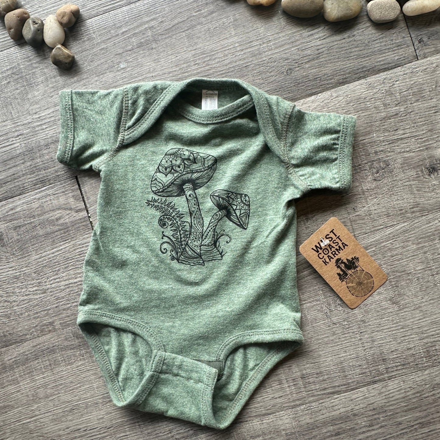 Baby Onesie - Mushrooms - West Coast Karma