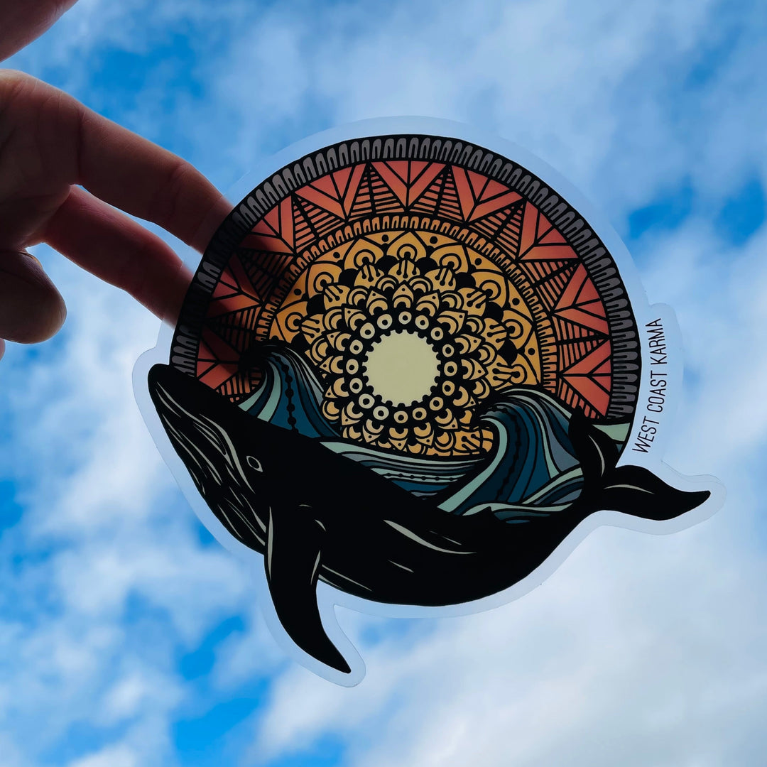 whale mandala car decal