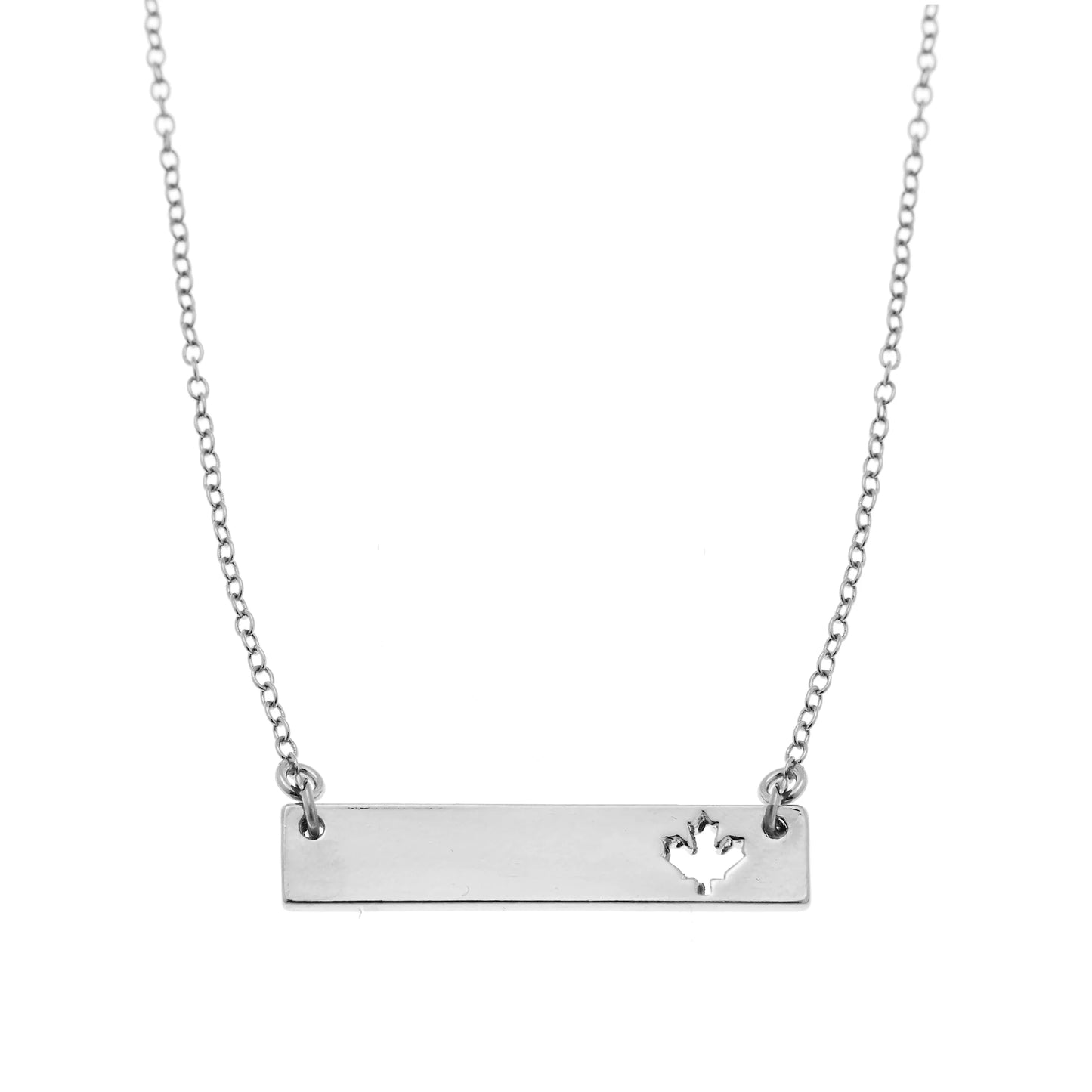 Maple Leaf Bar Necklace- GOLD or SILVER