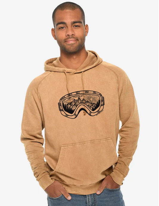 Mountain Goggles Mens Vintage Hoodie