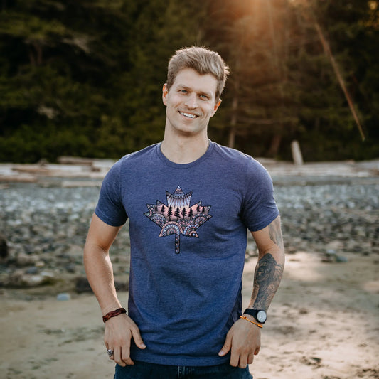 Maple Leaf T-shirt Heather Blue