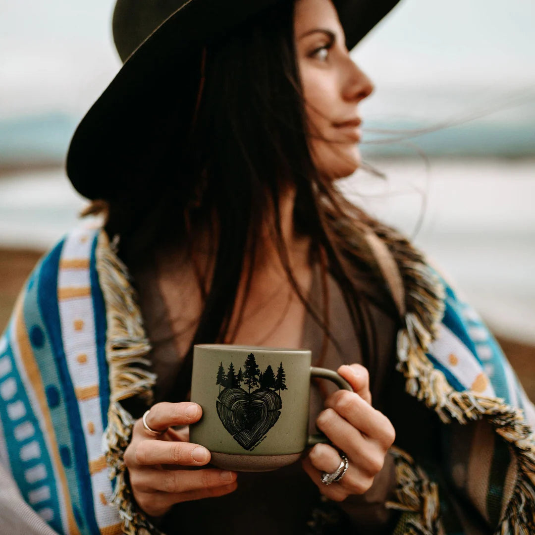 Ceramic Hand Drawn Mug - Heart tree