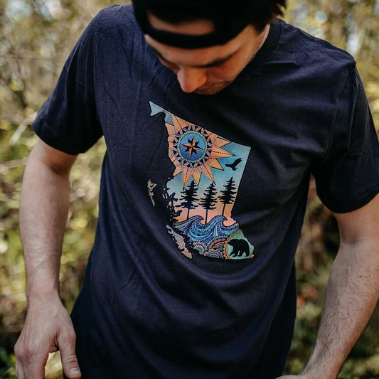 Colourful BC Map Mens T-shirt