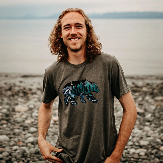 Colourful Bear Mens T-shirt Military Green