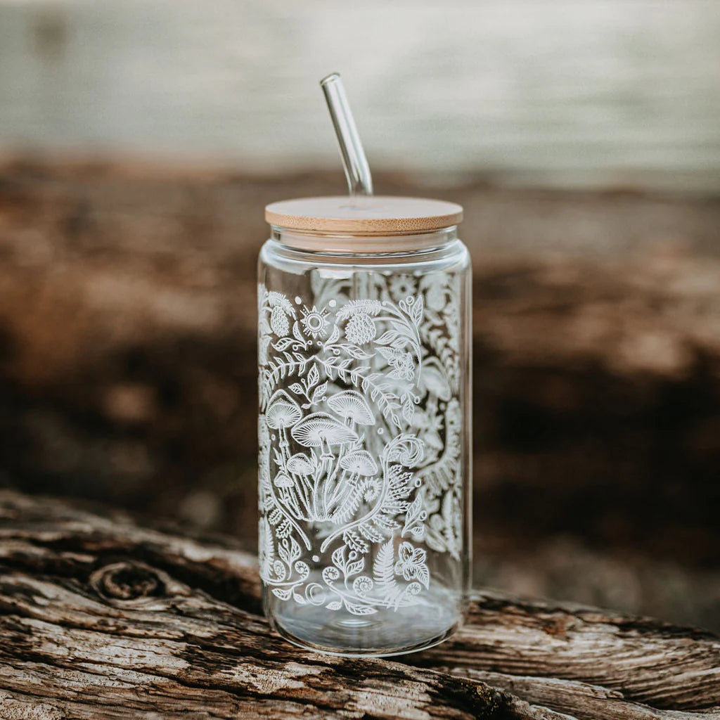 Glass Tumbler Mushroom Cottage