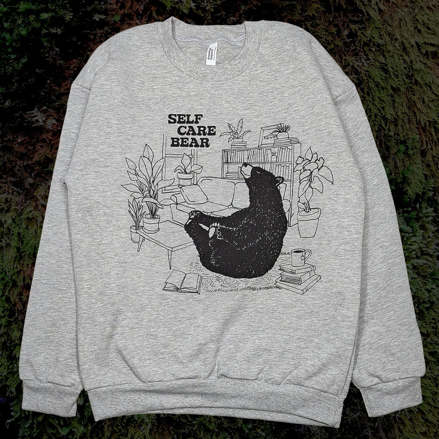 Womens Self Care Bear Crew Sweater