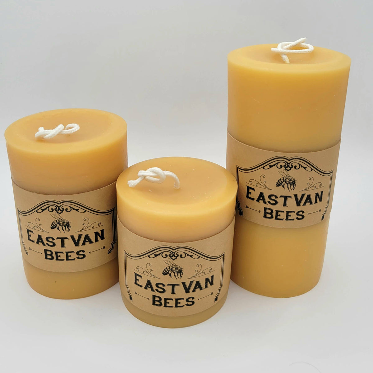 3" Wide 100% Beeswax Pillar Candle - Natural Beewax color