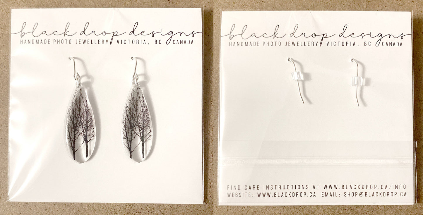 Small Oval Bird Earrings