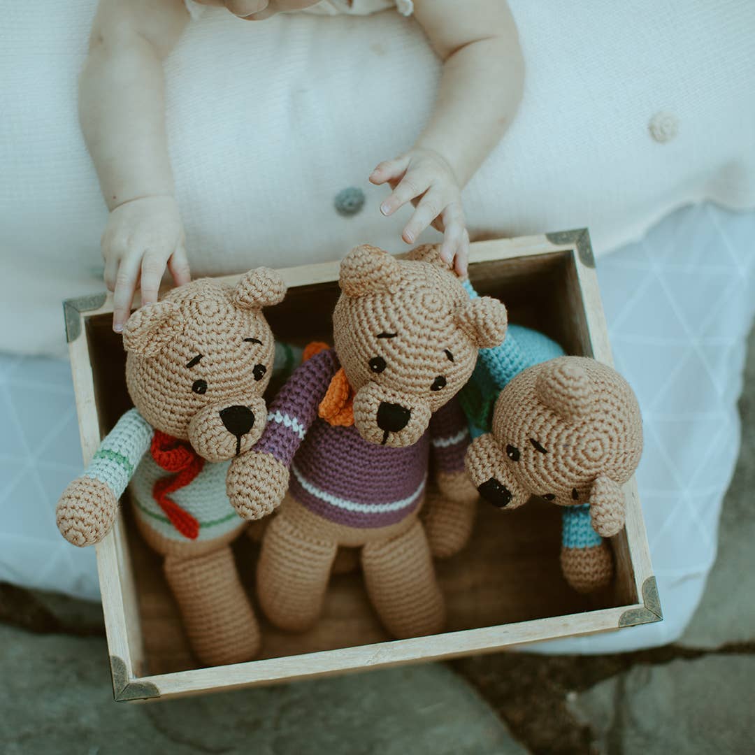 Handcrafted Velvety Boho Teddy Bears – Teal, Blue & Purple