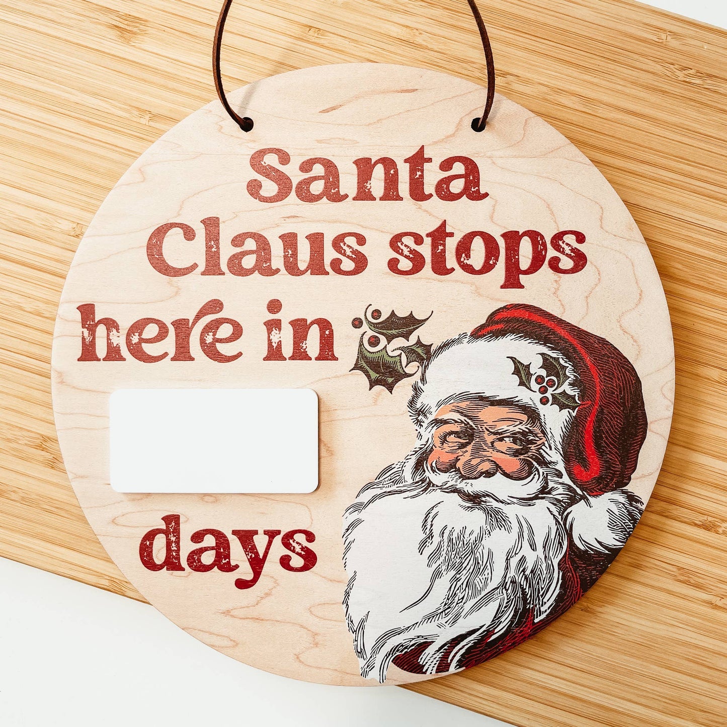 Vintage Santa Christmas Countdown Mini Sign