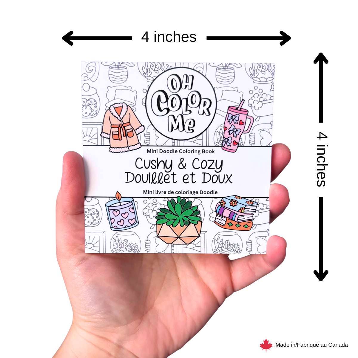 Mini Coloring Book Cushy & Cozy, 4"x4", Stocking Stuffers