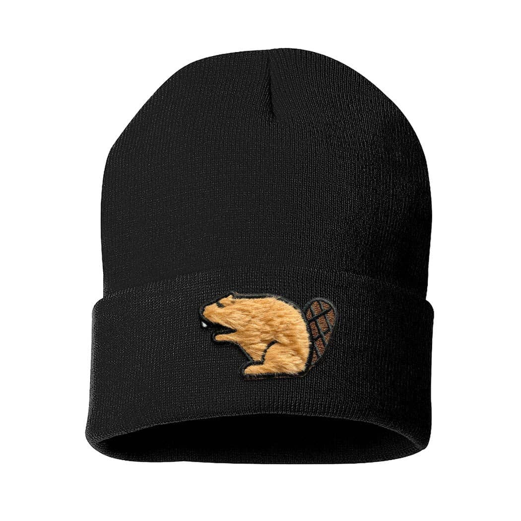 Lucky Beaver Patch Cuff Knit Tuque