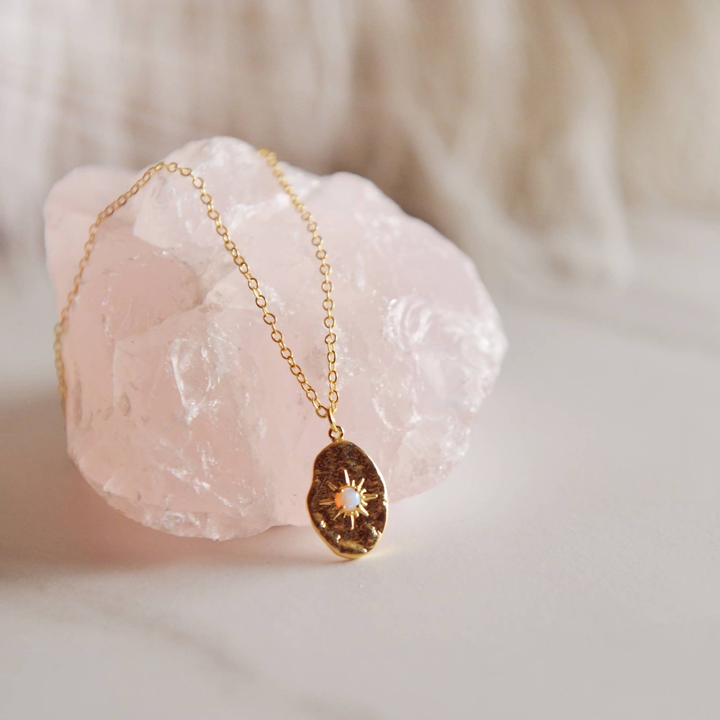 Nova vintage opal star necklace