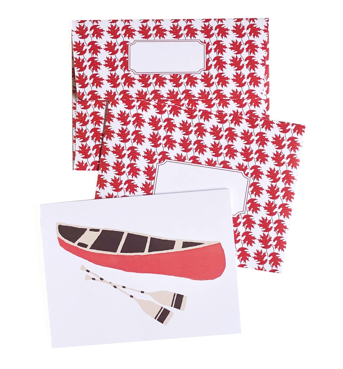 Algonquin Red Canoe Greeting Card – Nature Inspired Design
