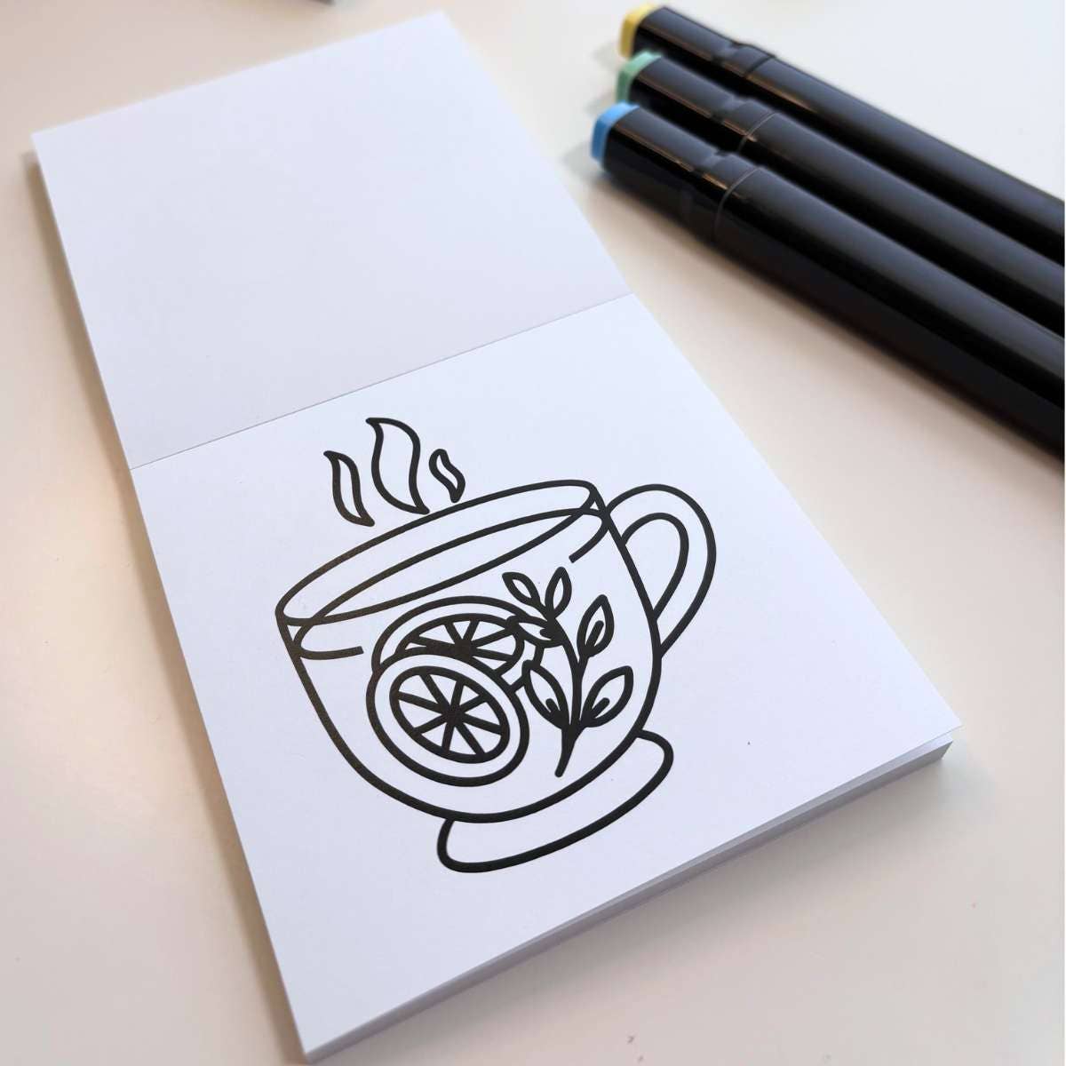 Mini Coloring Book Cushy & Cozy, 4"x4", Stocking Stuffers