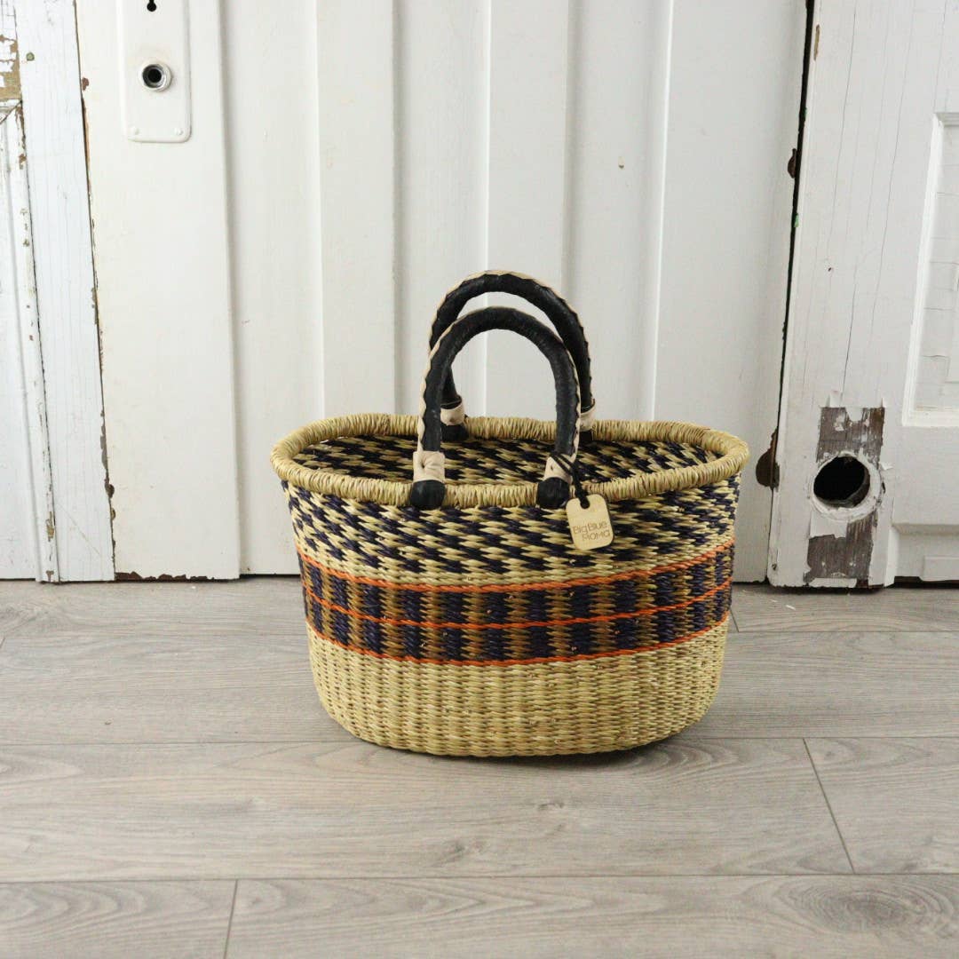 Oval Basket with Two Handles Medium - Traditional Palette