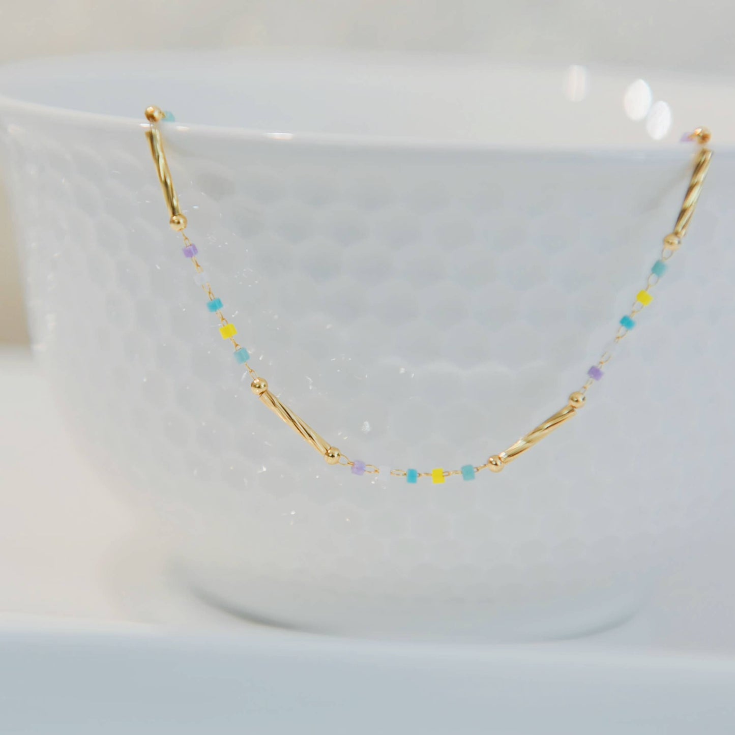 Tiana colored bead chain necklace 