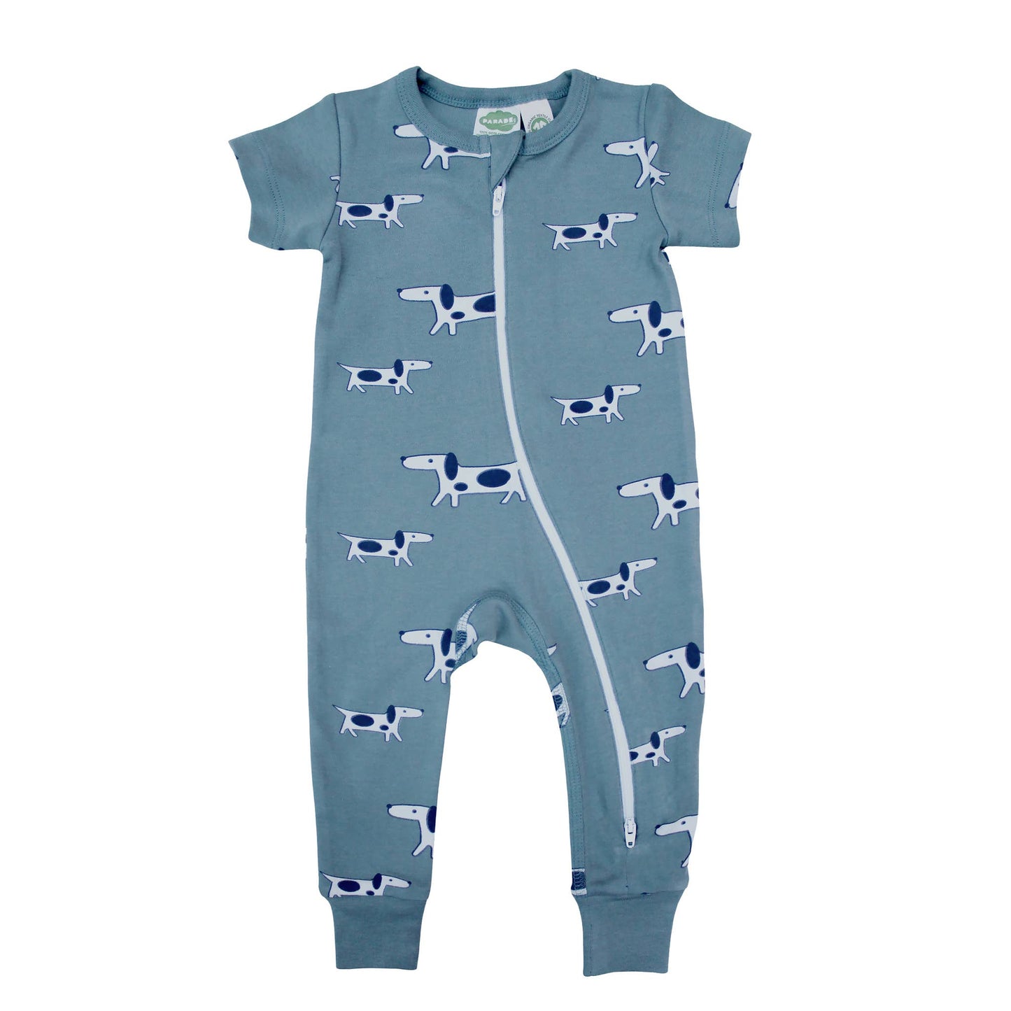 Signature Print '2-Way' Zip Romper - Short Sleeve