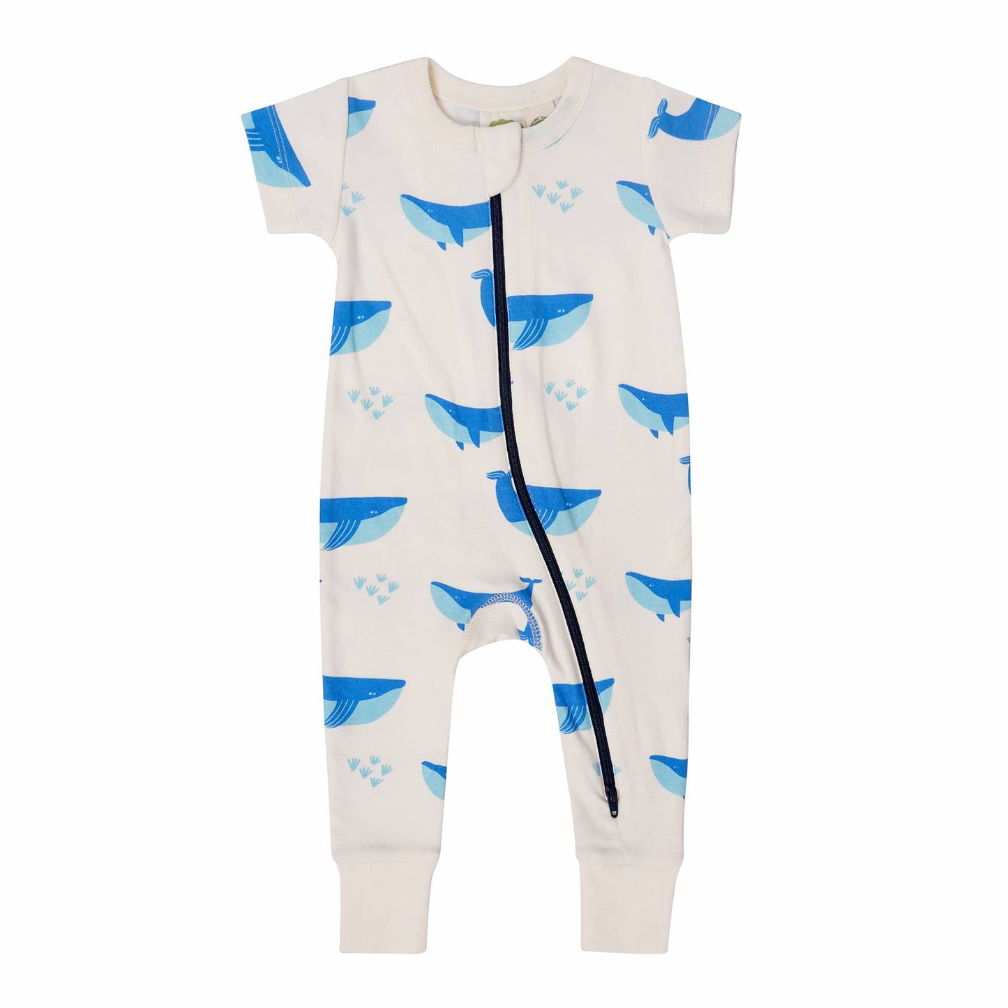 Signature Print '2-Way' Zip Romper - Short Sleeve