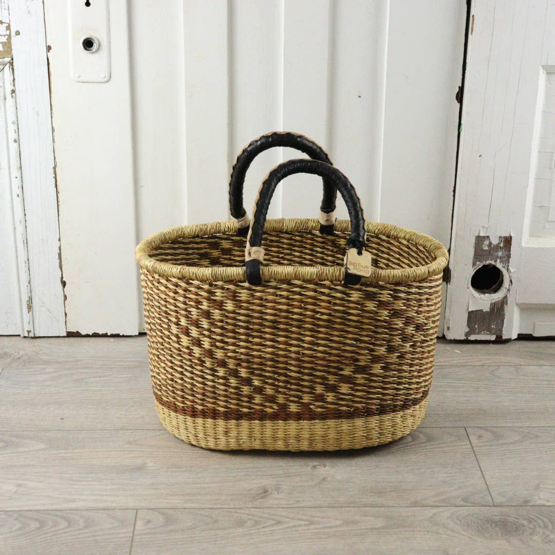 Oval Basket with Two Handles Medium - Traditional Palette