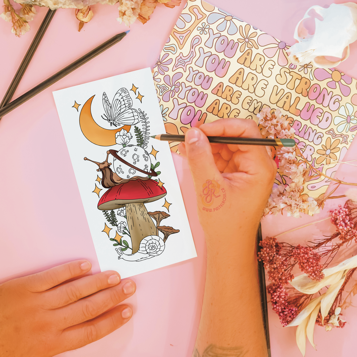 Snail Garden Temporary Tattoo