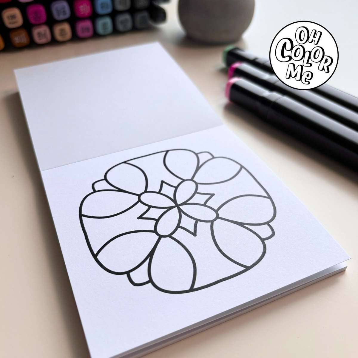 Mini Coloring Book Mystical Mandalas, 4x4" Stocking Stuffers