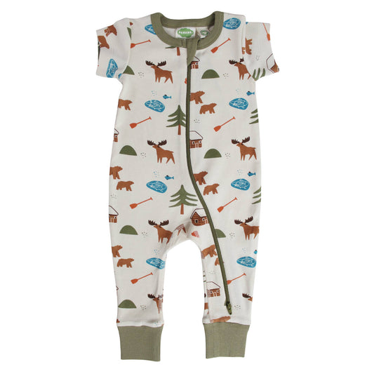 Signature Print '2-Way' Zip Romper - Short Sleeve: Oh Canada / 6-12 Months