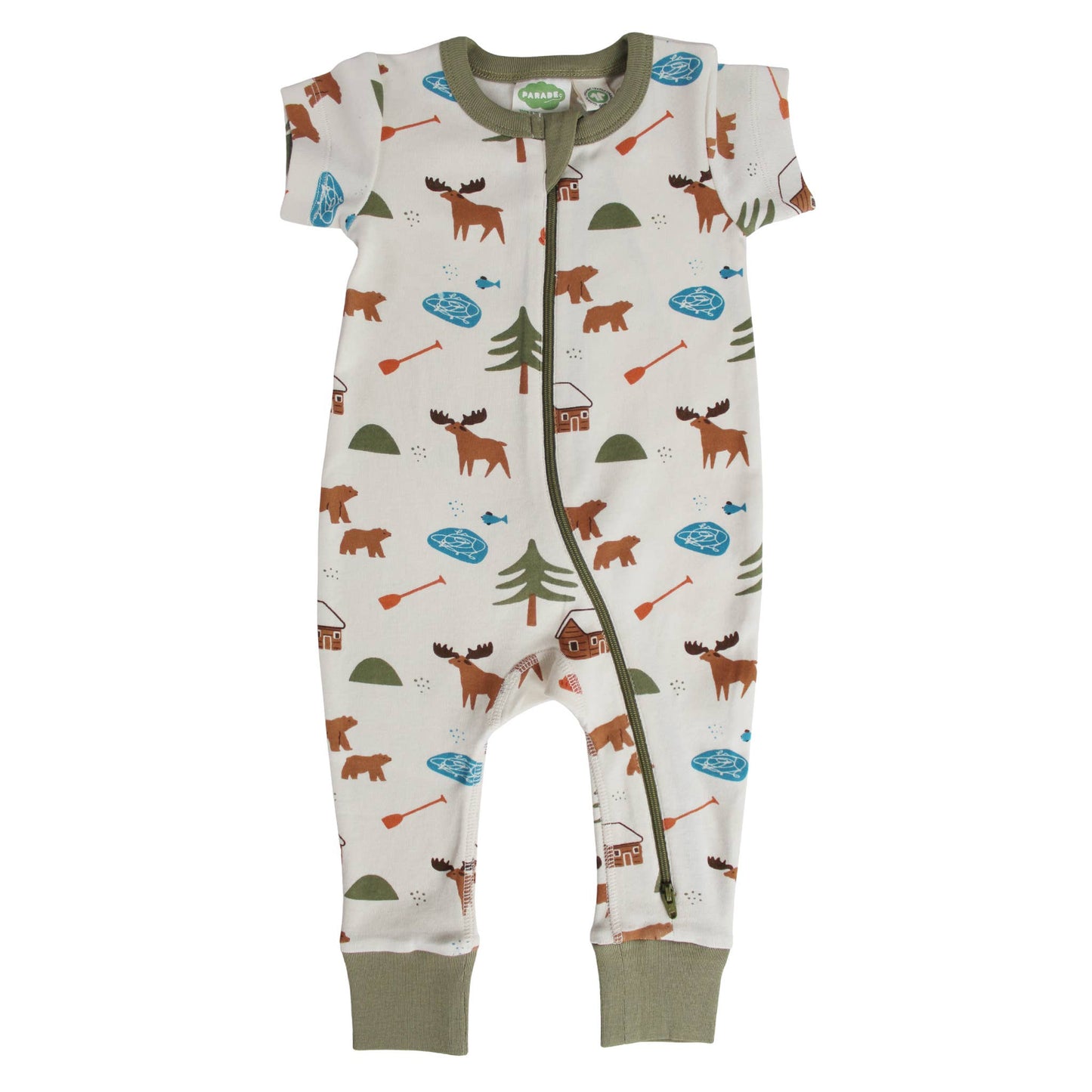 Signature Print '2-Way' Zip Romper - Short Sleeve: Watermelons / 0-3 Months