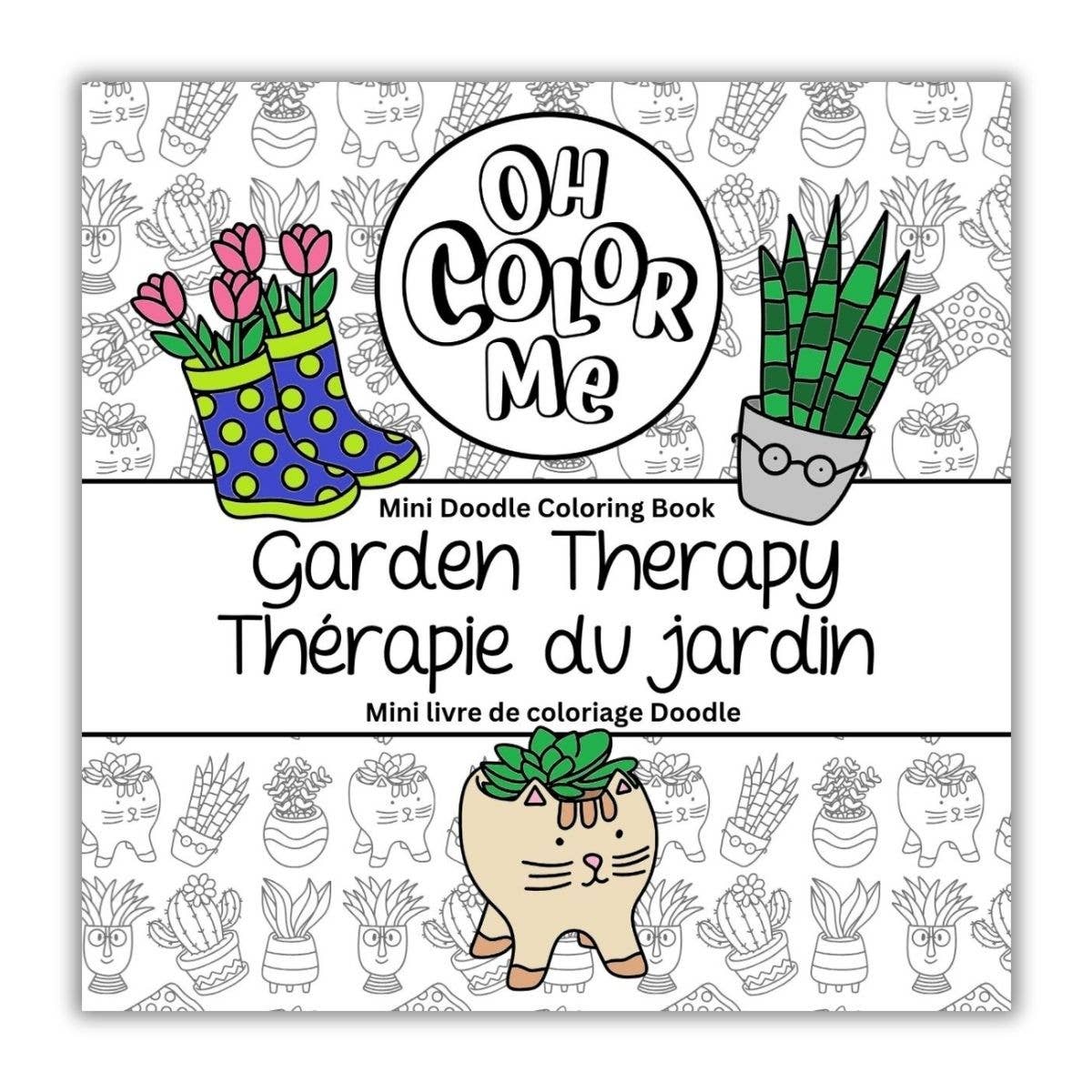 Mini Coloring Book Garden Therapy, 4x4", Stocking Stuffers