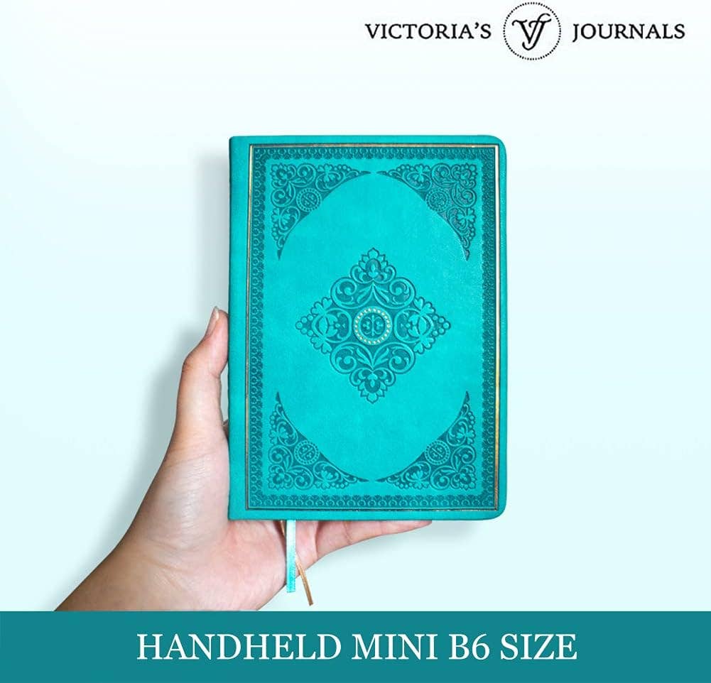 Vintage Classic Style Diary Notebook Vegan Leather (Teal)