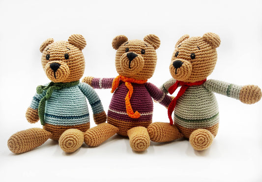 Handcrafted Velvety Boho Teddy Bears – Teal, Blue & Purple