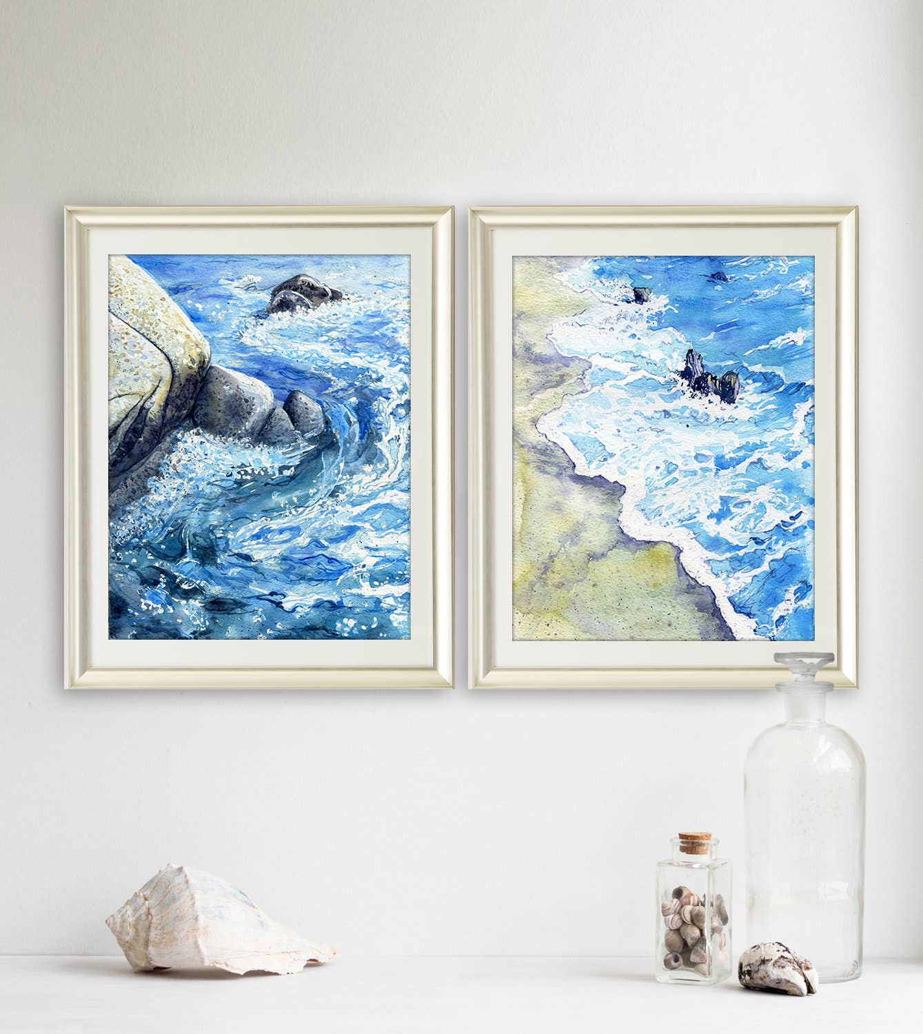 By the Sea Watercolor Art Print
