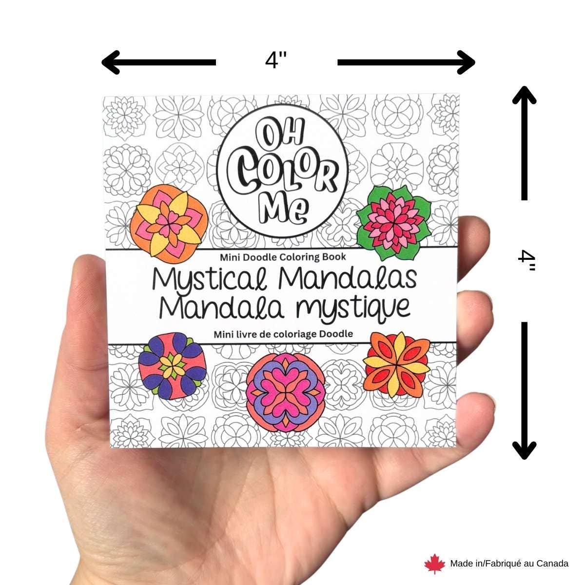 Mini Coloring Book Mystical Mandalas, 4x4" Stocking Stuffers