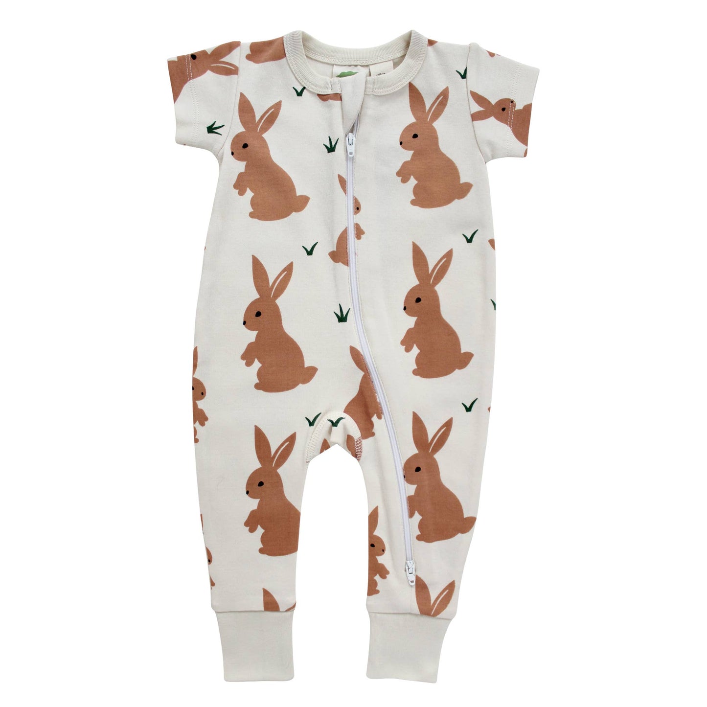 Signature Print '2-Way' Zip Romper - Short Sleeve