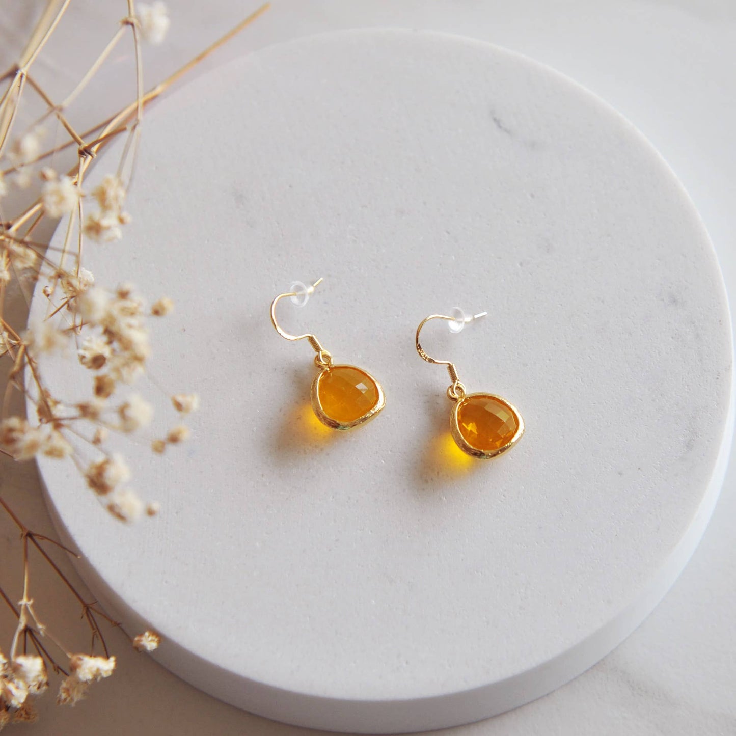 Lennon Orange gem earrings