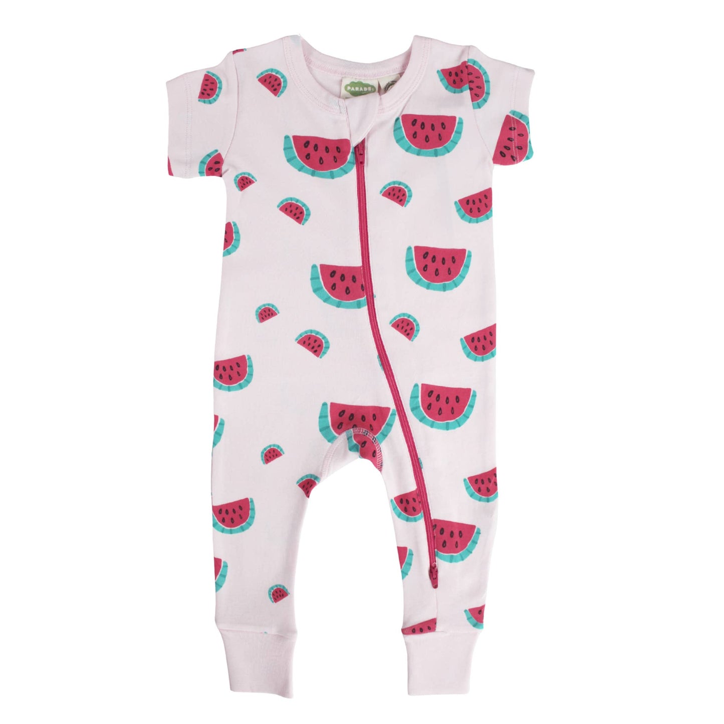 Signature Print '2-Way' Zip Romper - Short Sleeve: Watermelons / 0-3 Months