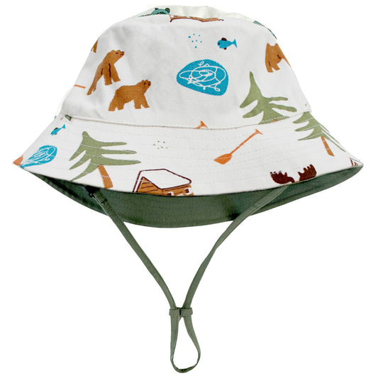 Reversible Organic Cotton Bucket Hats: Extra Small (3-6 Months) / Canada and Camper Green