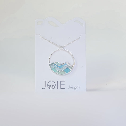 Blue High Tide Silver Necklace