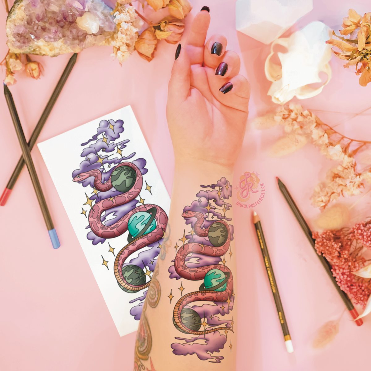 Starborn Snake Temporary Tattoo